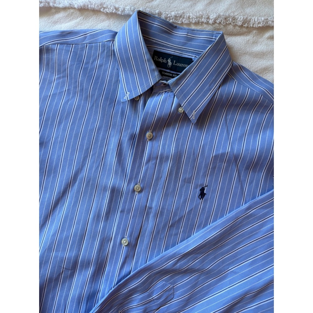 Ralph Lauren Mens Classic Fit Striped Button Down Shirt - Size M